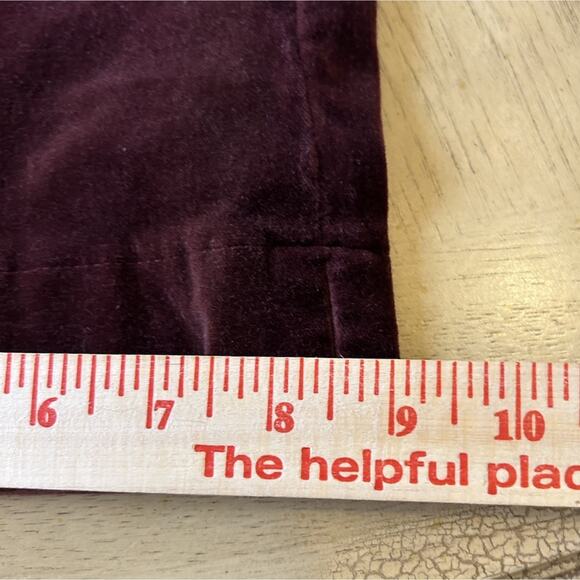 Y2K Burgundy Crushed Velvet Pants 5 RAMPAGE Corduroy Bootcut Office Siren Glam - Picture 14 of 16